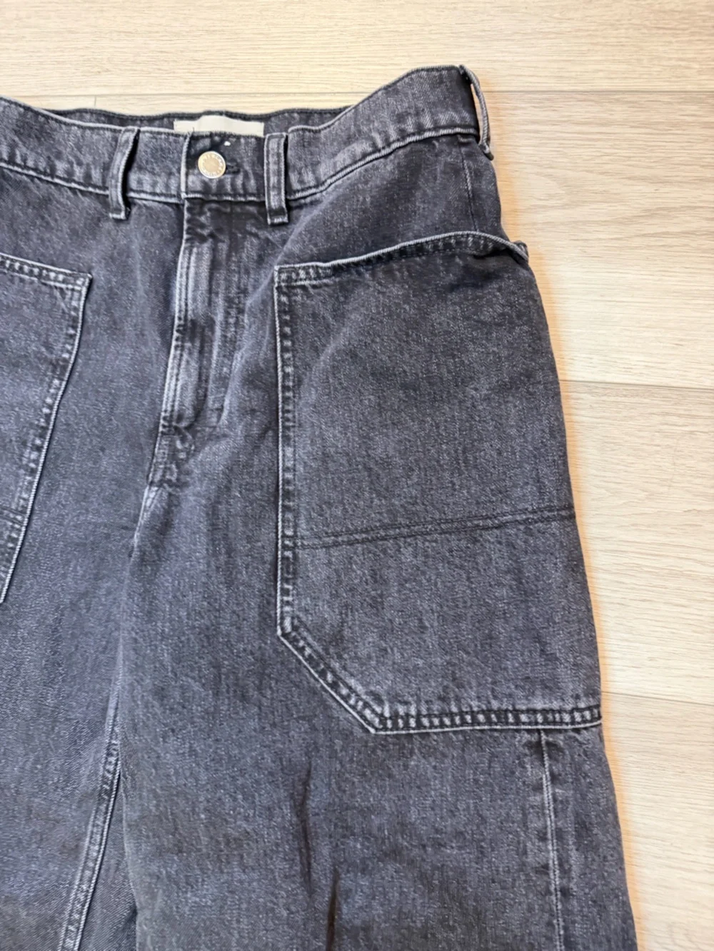 Everlane Jeans 27 Black The Way-High Gardener Cropped Wide Leg High Rise Organic - Picture 6 of 15